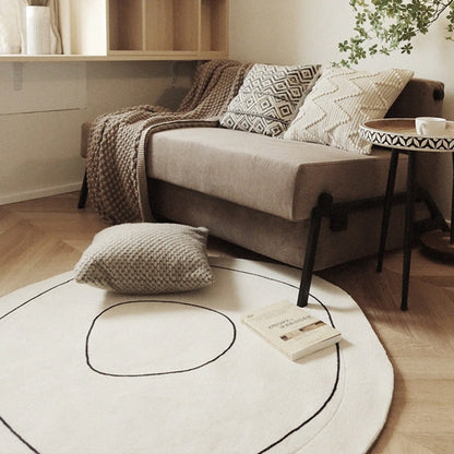 Irregular Black and White Rug