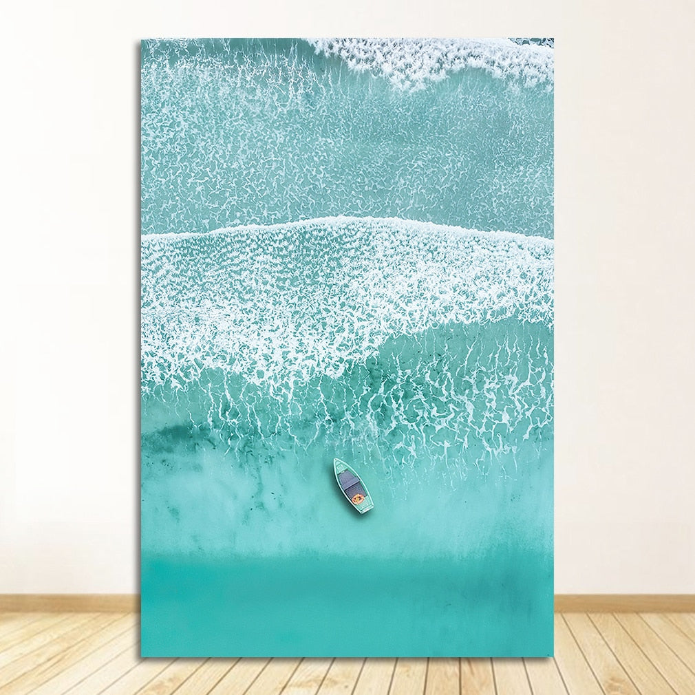 Sea Beach Bus Palm Tree Canvas Art