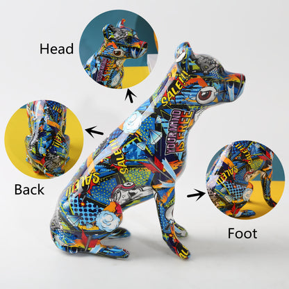 Graffiti Staffordshire Bull Terrier Resin Statue