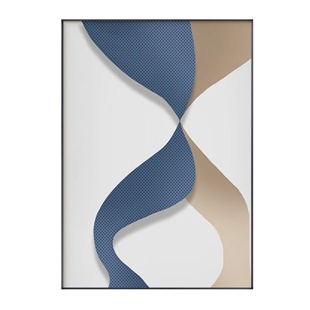 Abstract Circle Blue White Canvas Art