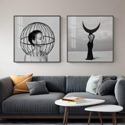 Black and White Beauty Fashion Canvas Art