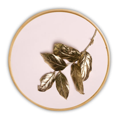 Luxury Round Golden Leaf Canvas Art