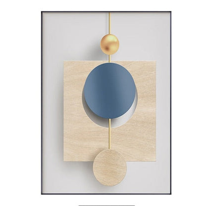 Abstract Circle Blue White Canvas Art