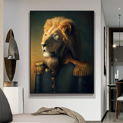 Lion in Suit Canvas Art