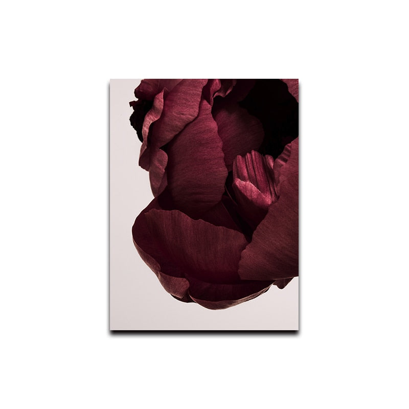 Red Rose Petal Floral Canvas Art