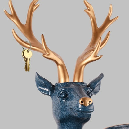 Gentleman Deer Statue With Tray and Tissue Storage