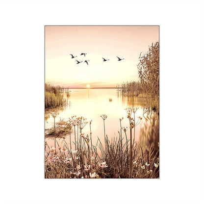 Autumn Sunlight Landscape Canvas Art