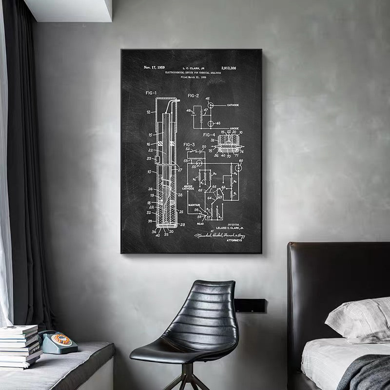 Black and White Chemistry Canvas Art