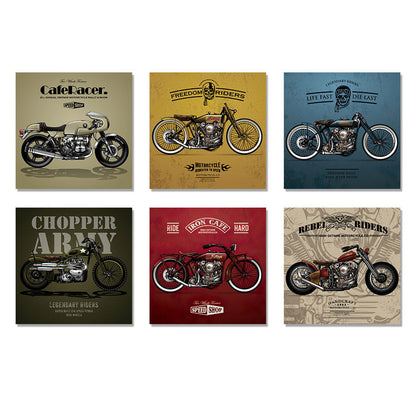 Classic Motorcycle Poster Vintage Canvas Art