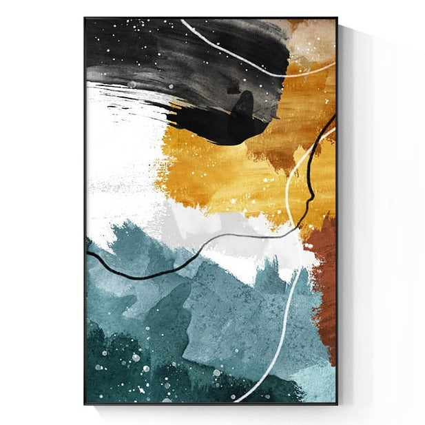 Abstract Gold Foil Canvas Art