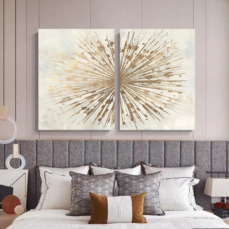 Abstract Gold Foil Line Canvas Art