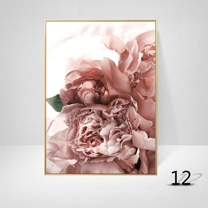 White Pink Peony Canvas Art