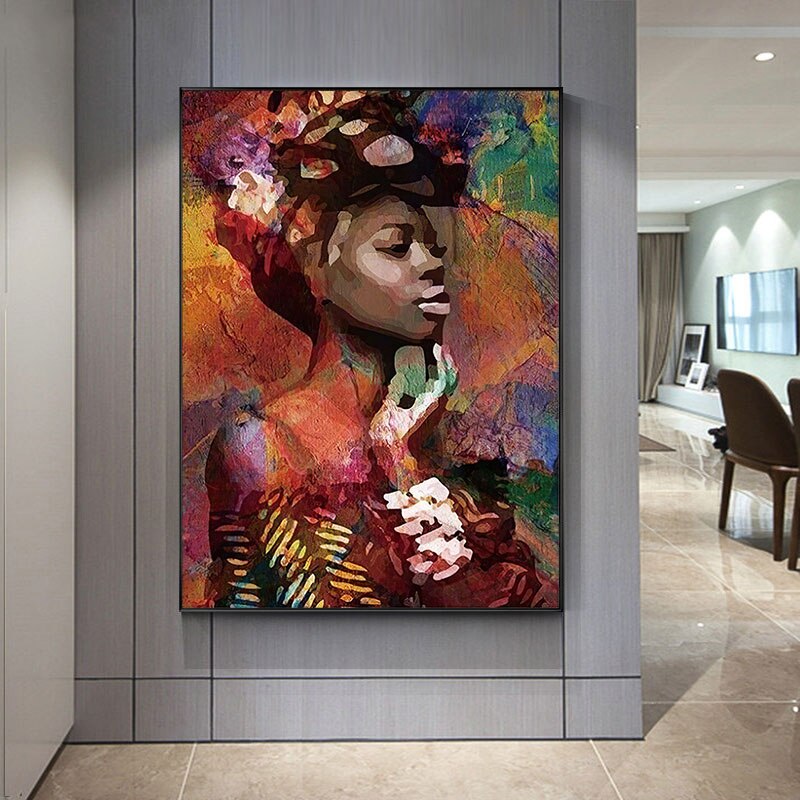 Woman with Headscarf Painting Canvas Art