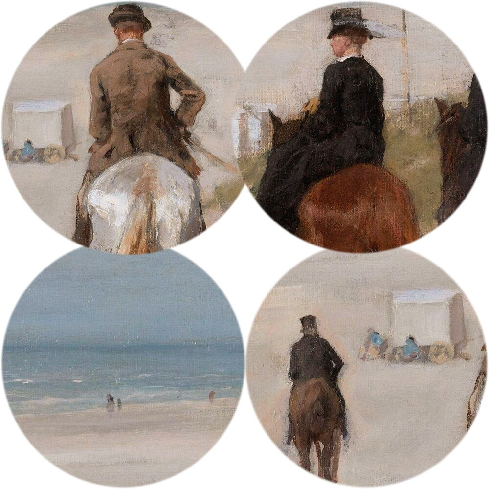 Morning Ride Along the Beach by Anton Mauve Canvas Art