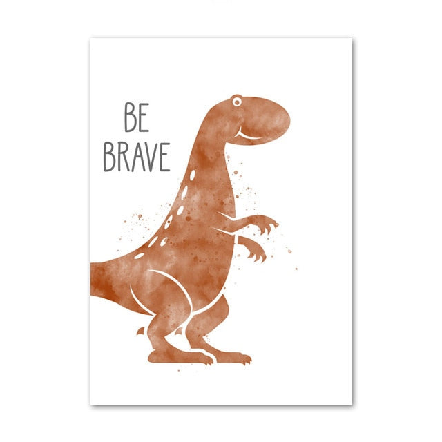 Cute Dinosaur Canvas Art