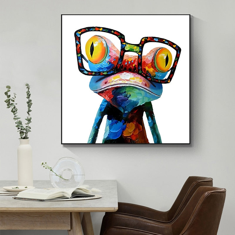 Frog with Glasses Canvas Art