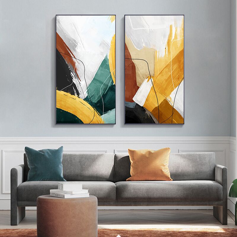 Abstract Colorful Paint Canvas Art