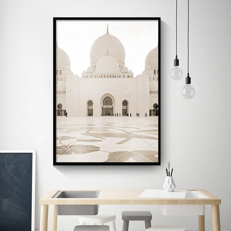 Modern Islamic Beige Landscape Canvas Art