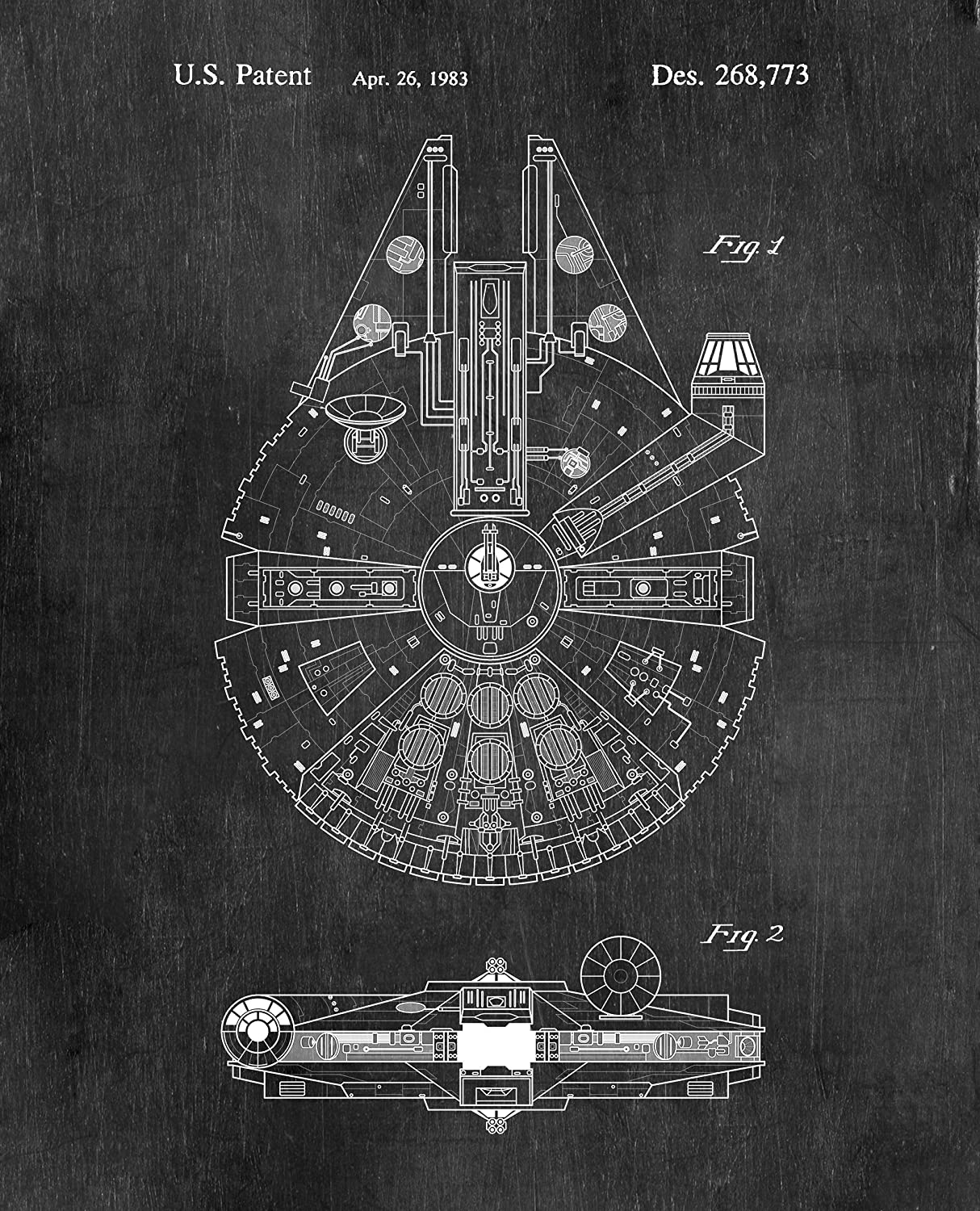 Star Wars Spaceship Blueprint Canvas Art