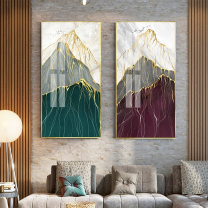 Abstract Mountain Gold Canvas Art