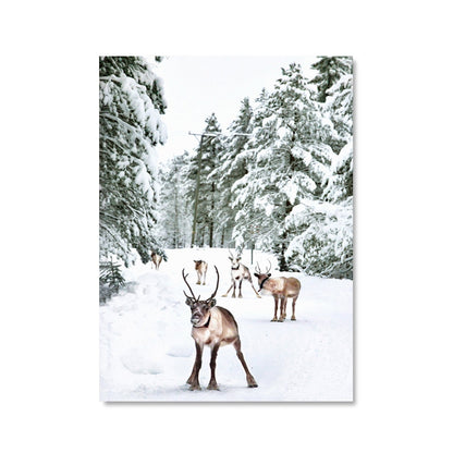 Winter Wonderland Sika Deer Canvas Art