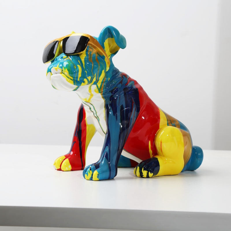 Graffiti Bulldog Resin Statue