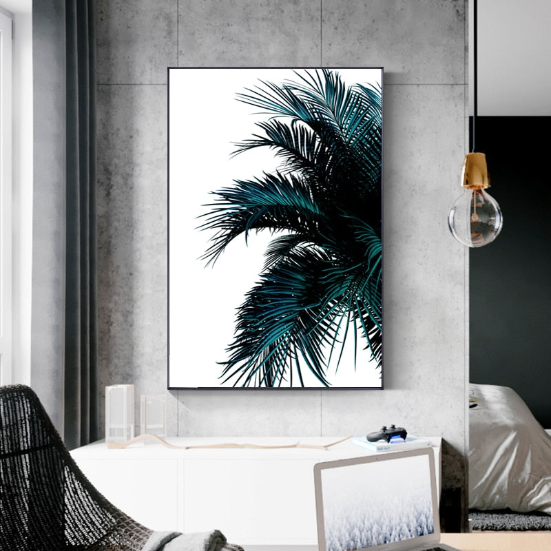 Tropical Plant Plantain Leaves Canvas Art