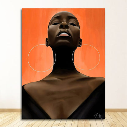 African Art Black Woman Portrait Canvas