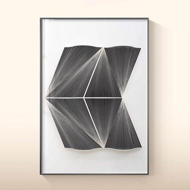 Black and White Modern Minimalist Abstract Canvas Art