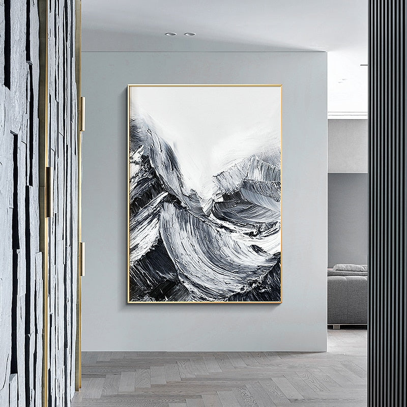 Sea Wave Abstract Painting Canvas Art