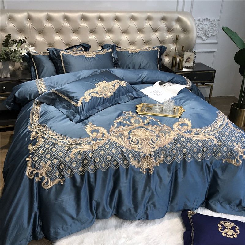 Fjord Damask Sateen Duvet Cover Bedding Set