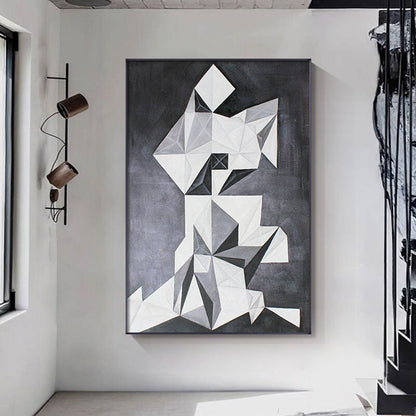 Black and White Geometric Canvas Art