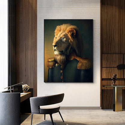 Lion in Suit Canvas Art