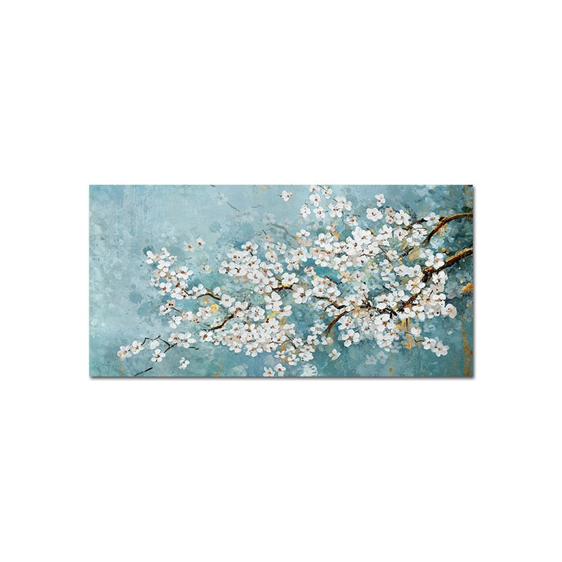 White Flower Oil Painting Canvas Art