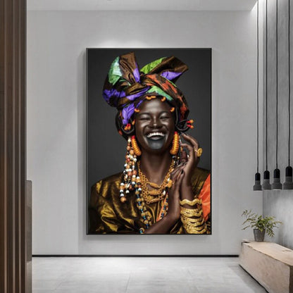 African Woman with Traditional Wear Canvas Art