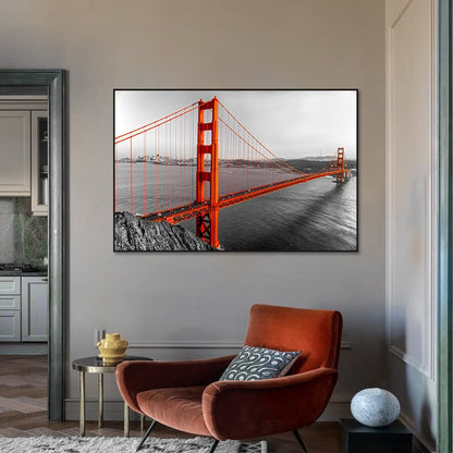 Black and White Golden Gate Bridge Canvas Art