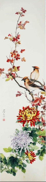 Chinese Style Flower Bird Canvas Art