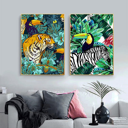 Tropical Plant Animal Canvas Art