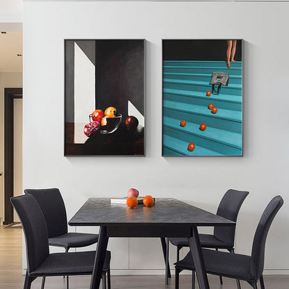 Falling Orange And Pomegranate Canvas Art