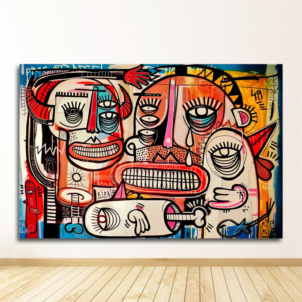 Graffiti Street Art Joachim Abstract Colorful Canvas Painting Art