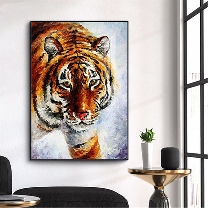 Tiger Lion Wolf Close Up Canvas Art