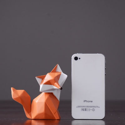 Geometric Orange Fox Statue