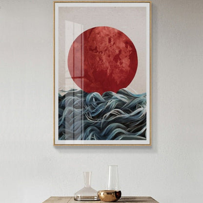 Abstract Japanese Sunrise Canvas Art