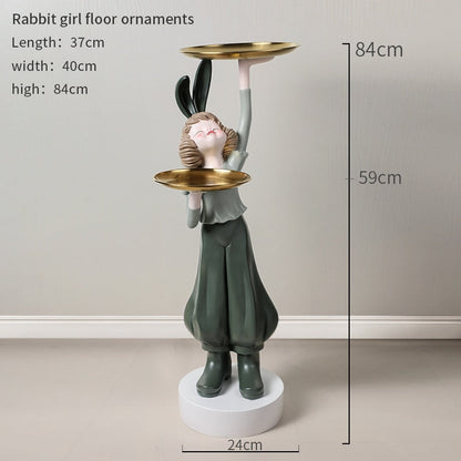 Modern Girl Tray Statue