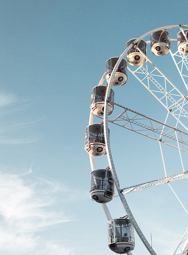 Sandy Beach Scenery Ferris Wheel Canvas Art