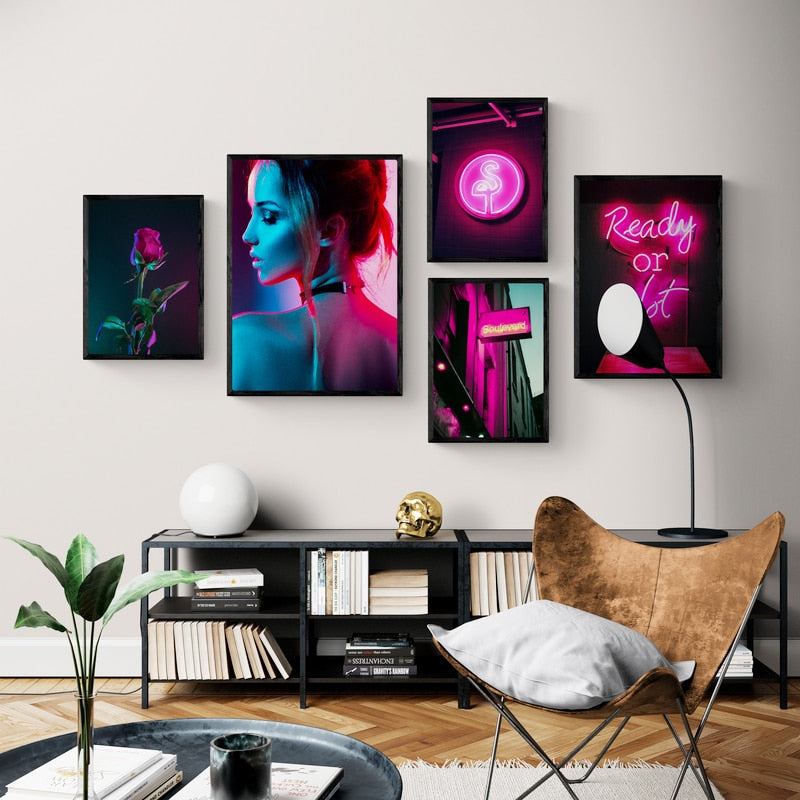 Neon Cyberpunk Sexy Canvas Art