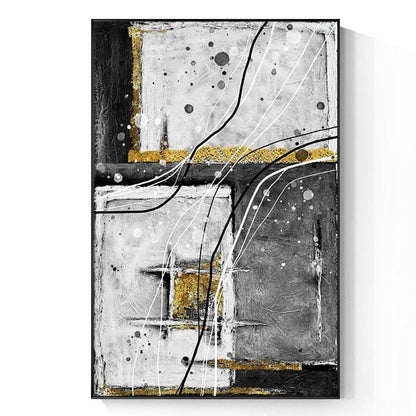 Abstract Gold Foil Canvas Art