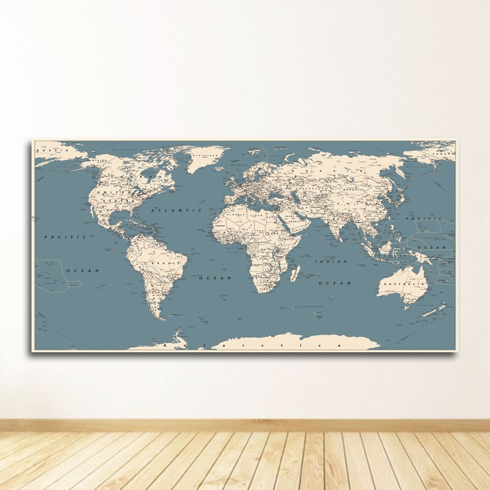 World Map Canvas Art