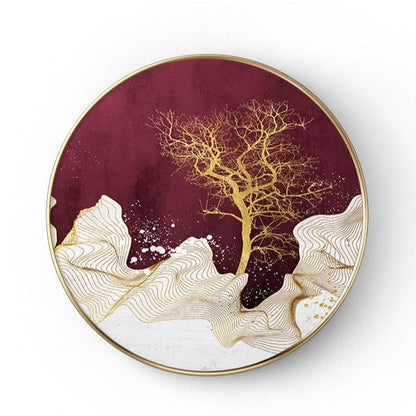 Abstract Marble Round Canvas