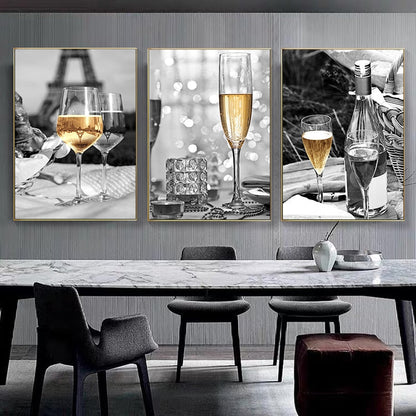 Paris Champagne Canvas Art